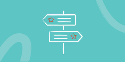 Illustration of two signs pointing left and right