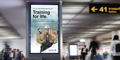 Training For Life billboard campaign at Aberdeen Airport