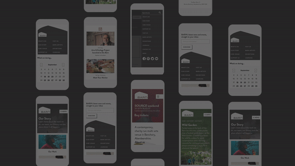 The Barn Arts mobile responsive website